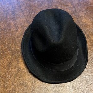 Classic Black Wool Fedora Hat